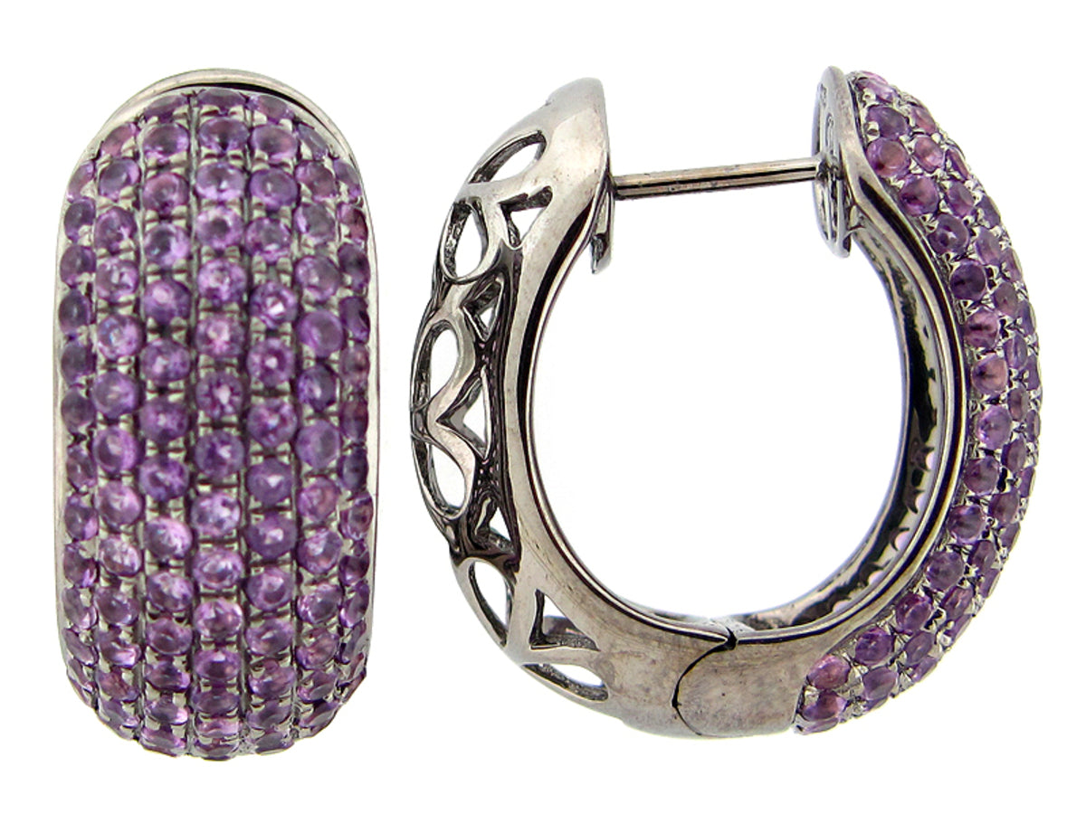 AMETHYST EARRING, SILVER (H)