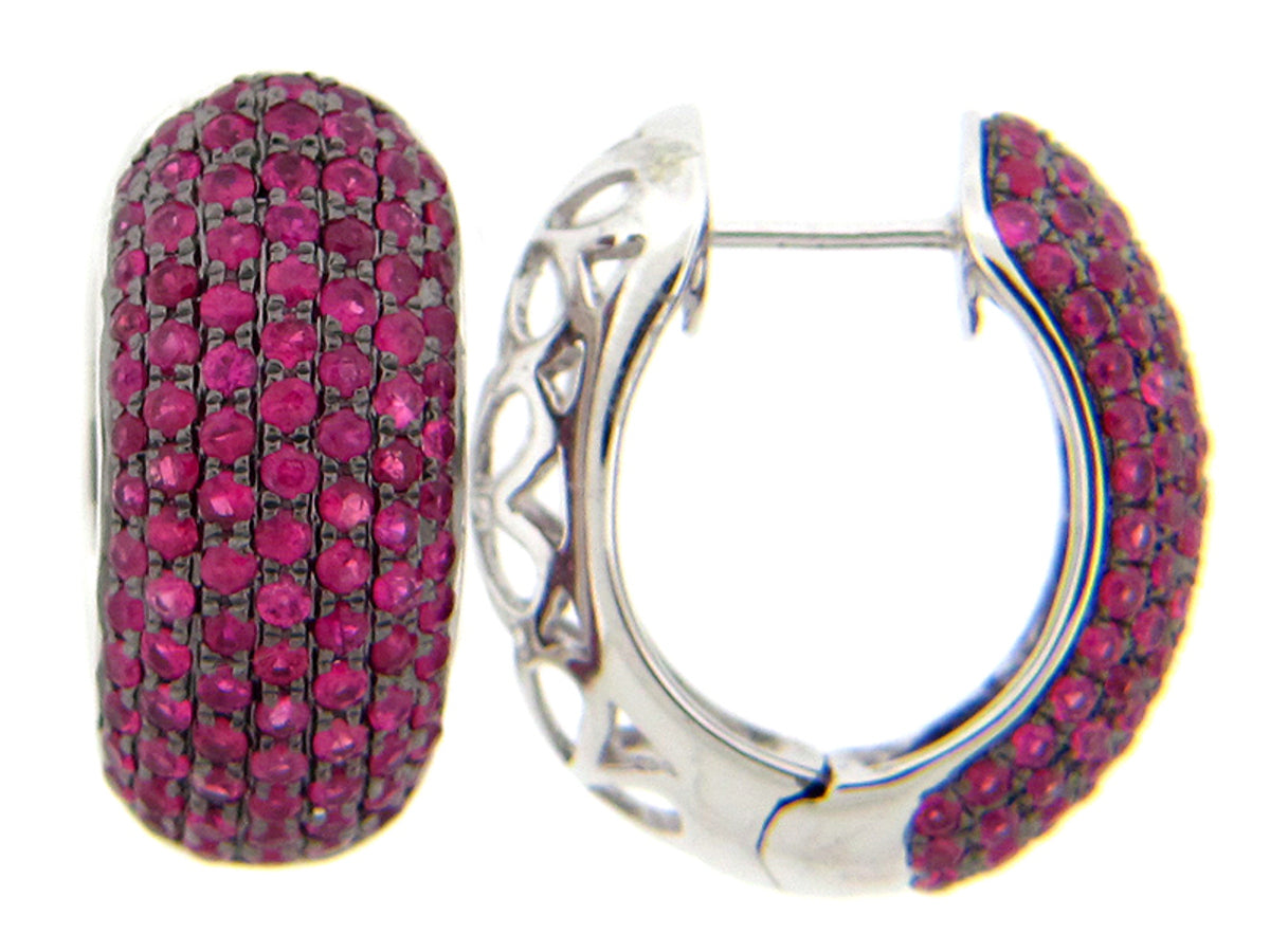 PINK SAPPHIRE EARRING, SILVER (H)