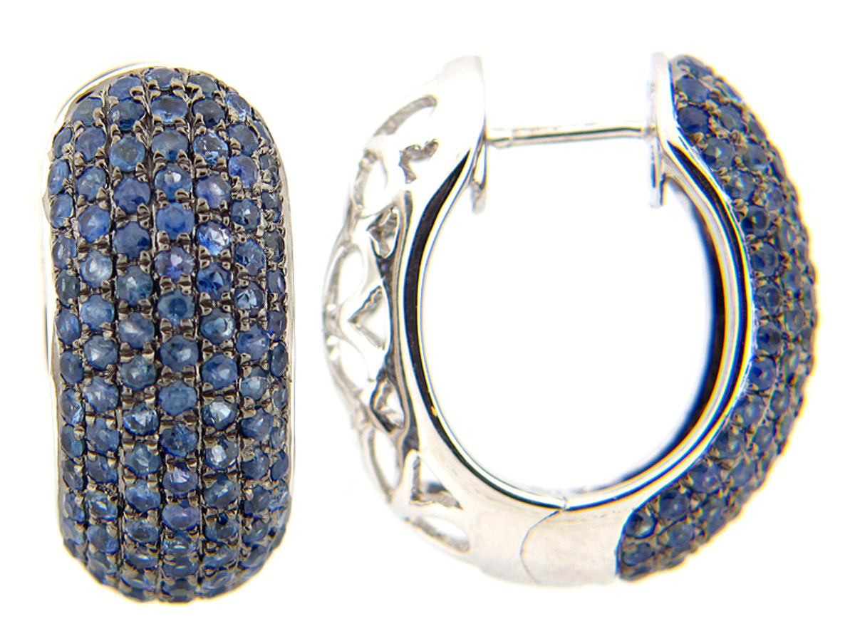 SAPPHIRE EARRING, SILVER (H)