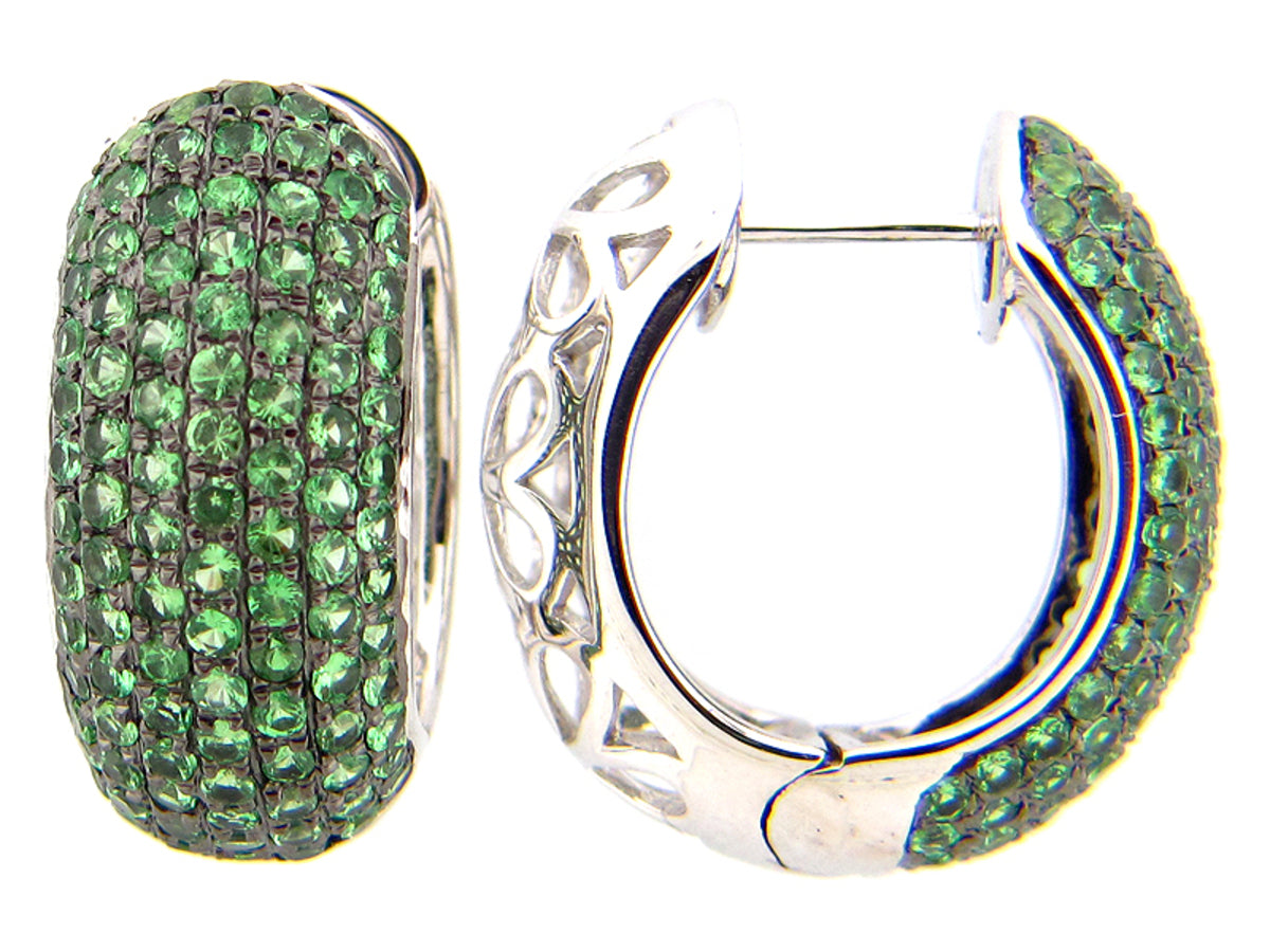 TSAVORITE EARRING, SILVER (N)