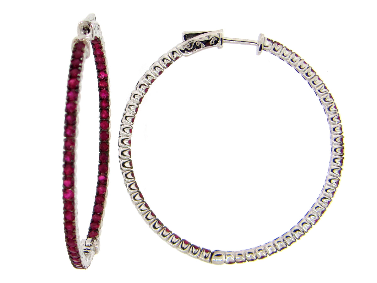 RUBY EARRING, SILVER (H)