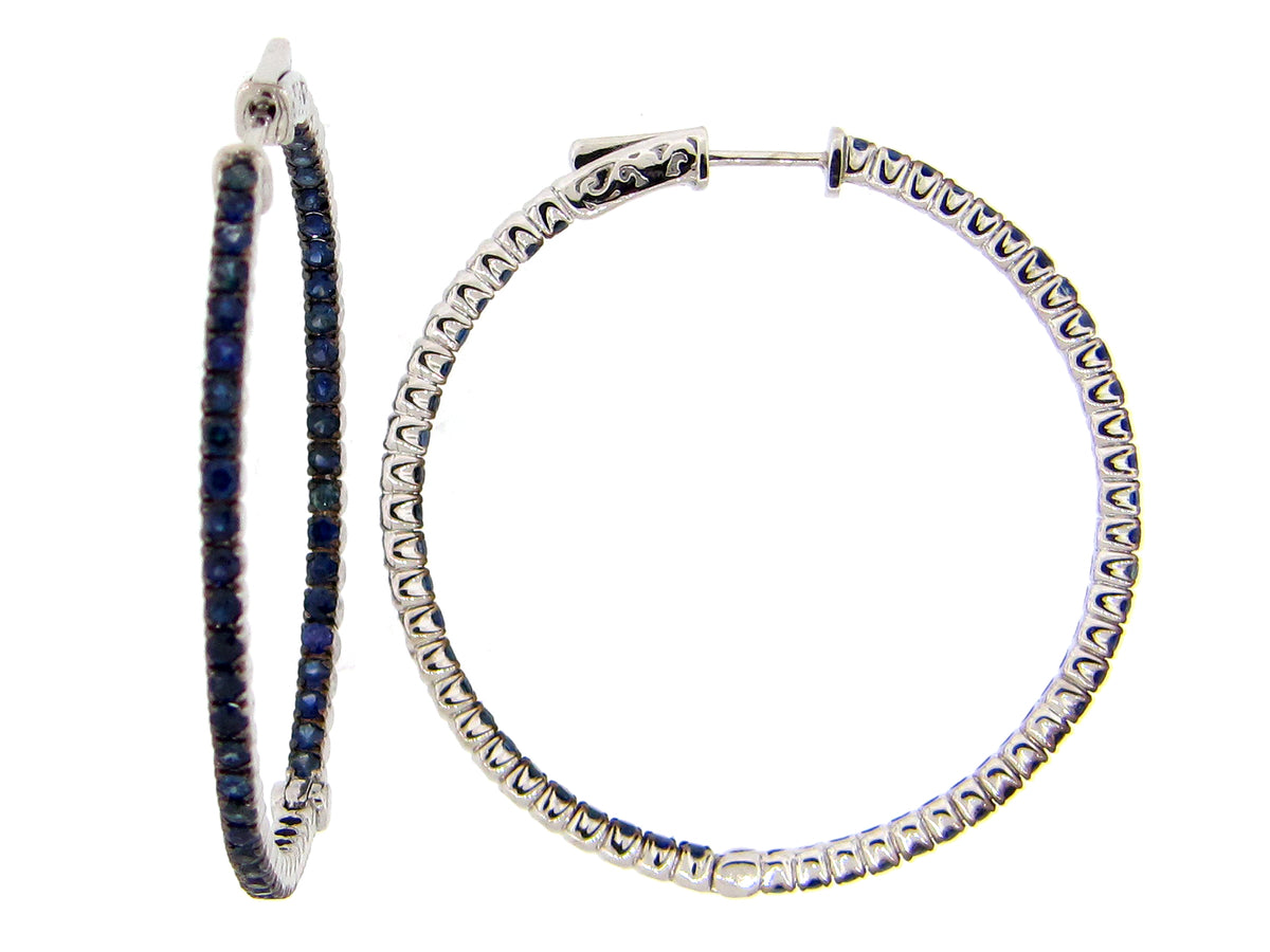 SAPPHIRE EARRING, SILVER (H)