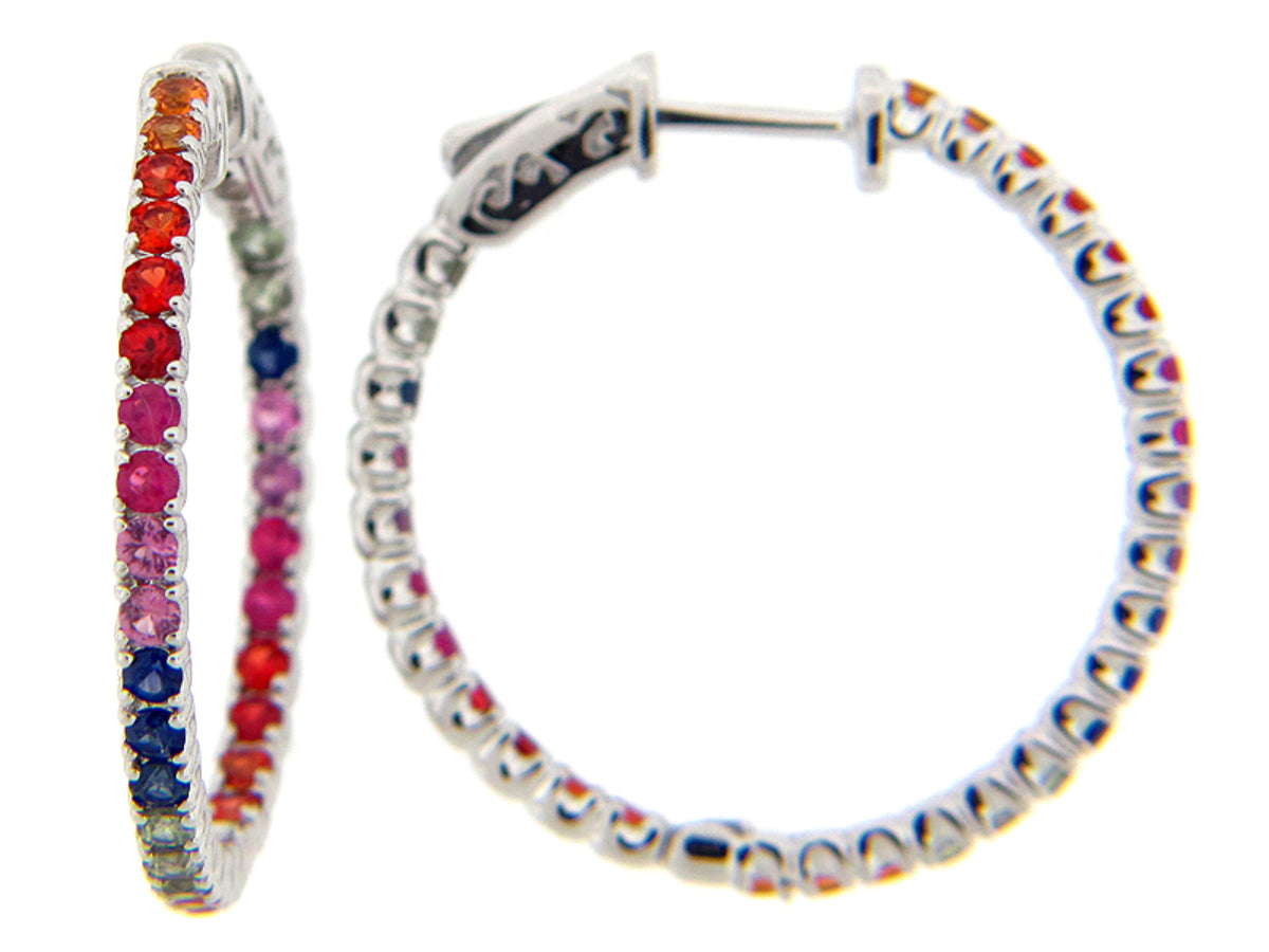 RAINBOW SAPPHIRE EARRING, SILVER (H/U)