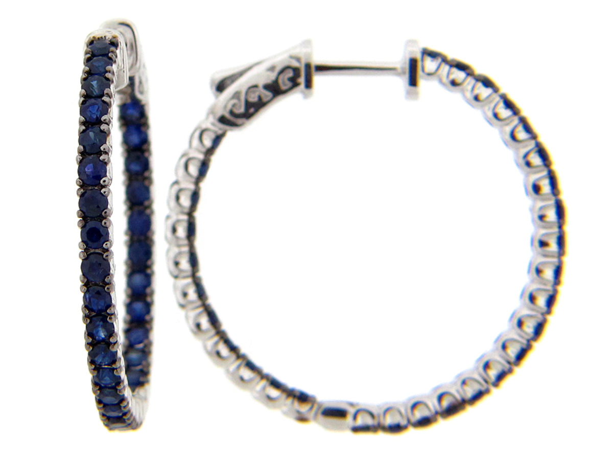 SAPPHIRE EARRING, SILVER (H)