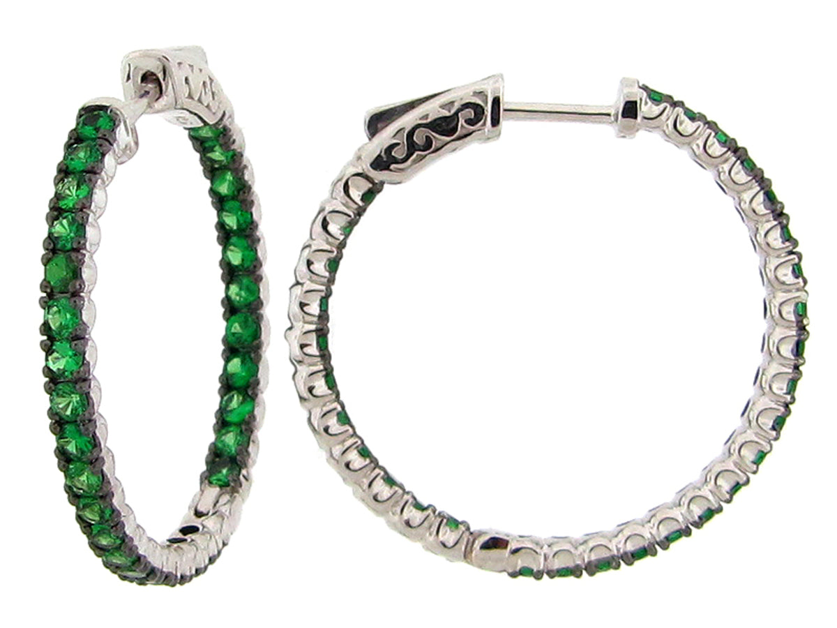 TSAVORITE EARRING, SILVER (N)