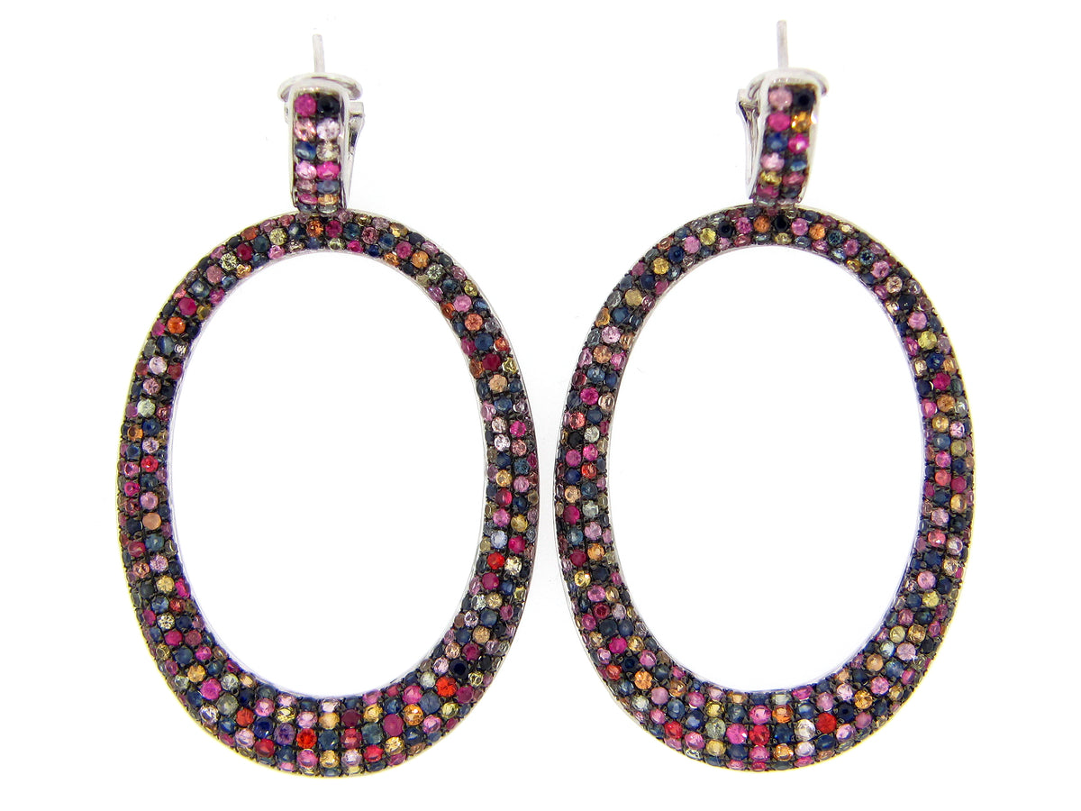 Rainbow Sapphire Earring, Silver (H/U)