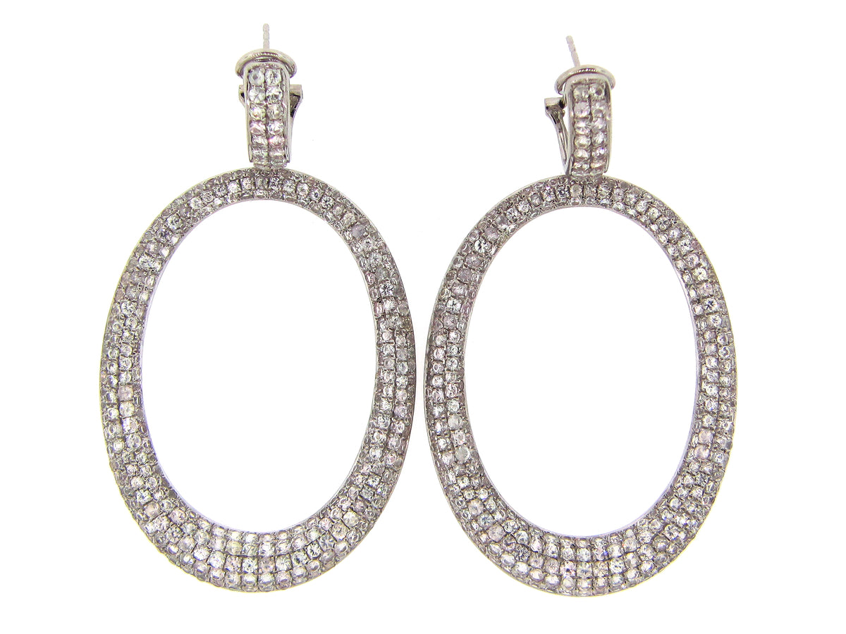 WHITE SAPPHIRE EARRING, SILVER (H)