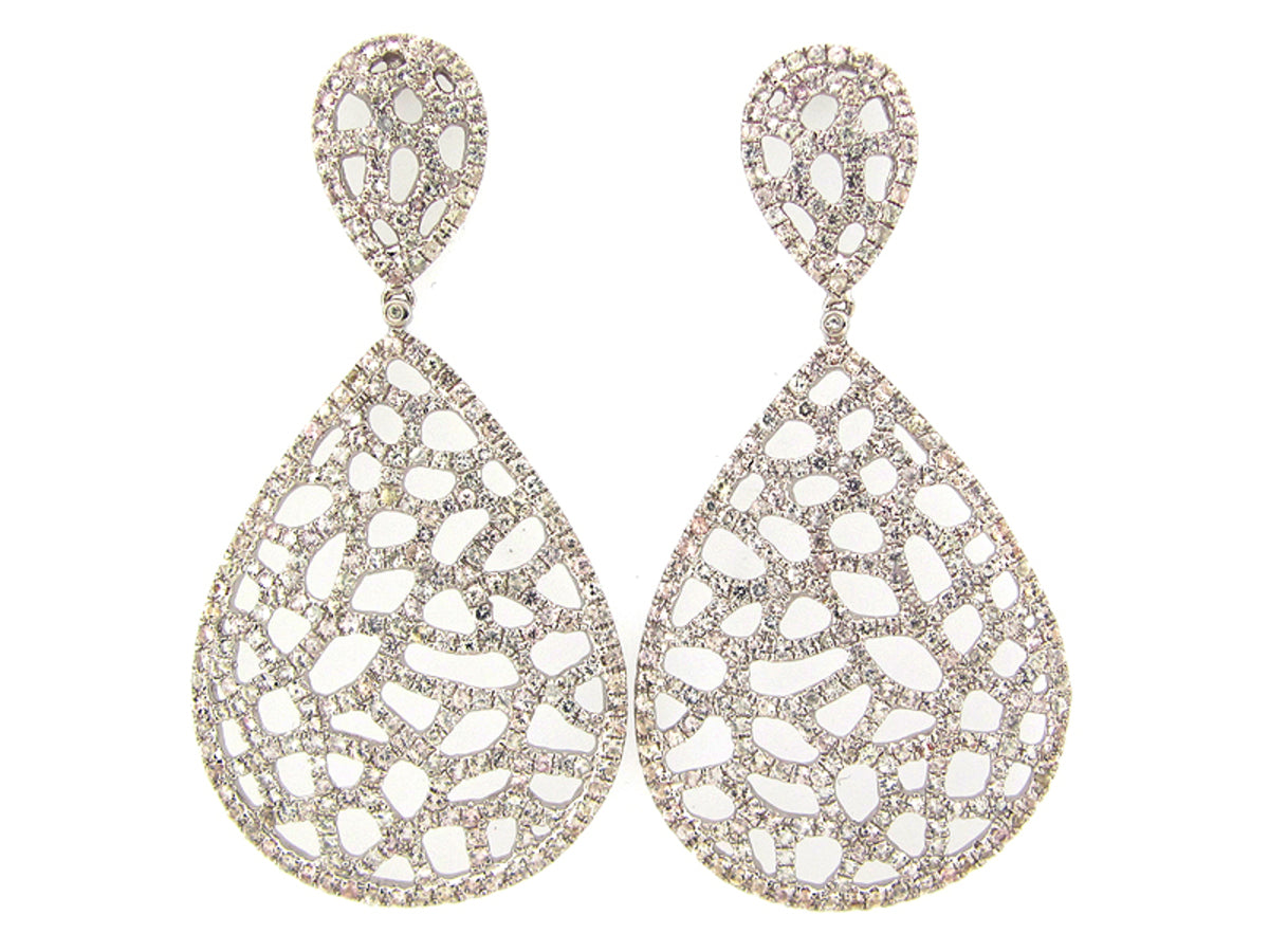 WHITE SAPPHIRE EARRING, SILVER (H)