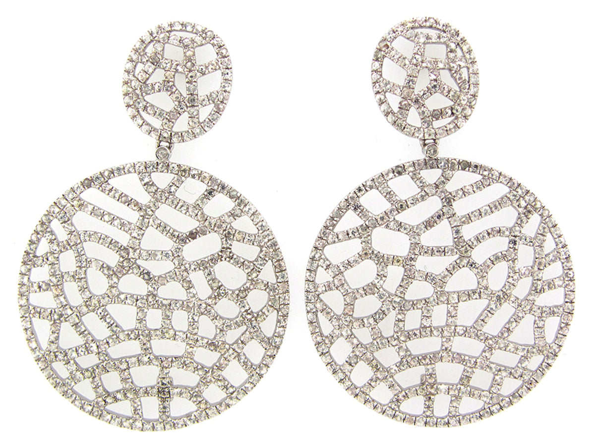 WHITE SAPPHIRE EARRING, SILVER (H)