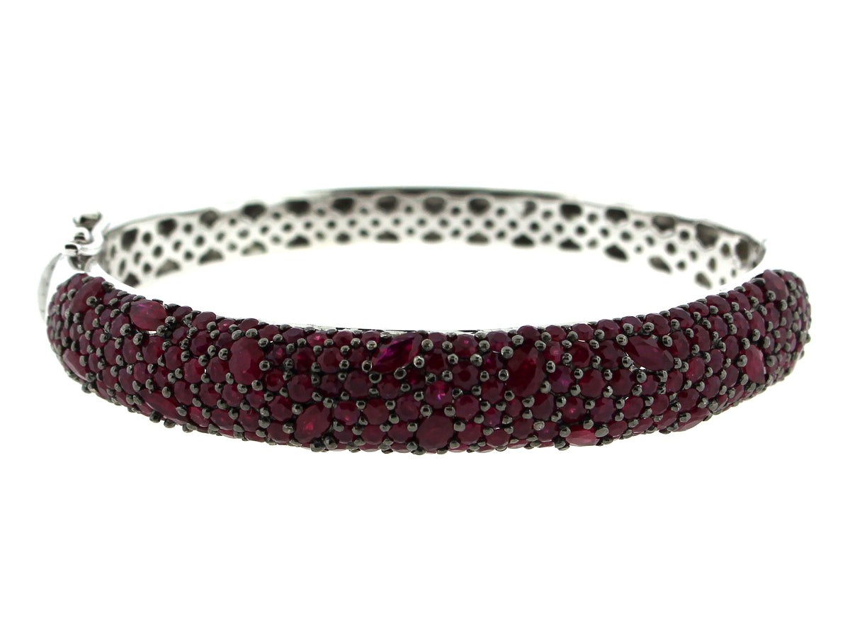 RUBY BANGLE, SILVER (H)