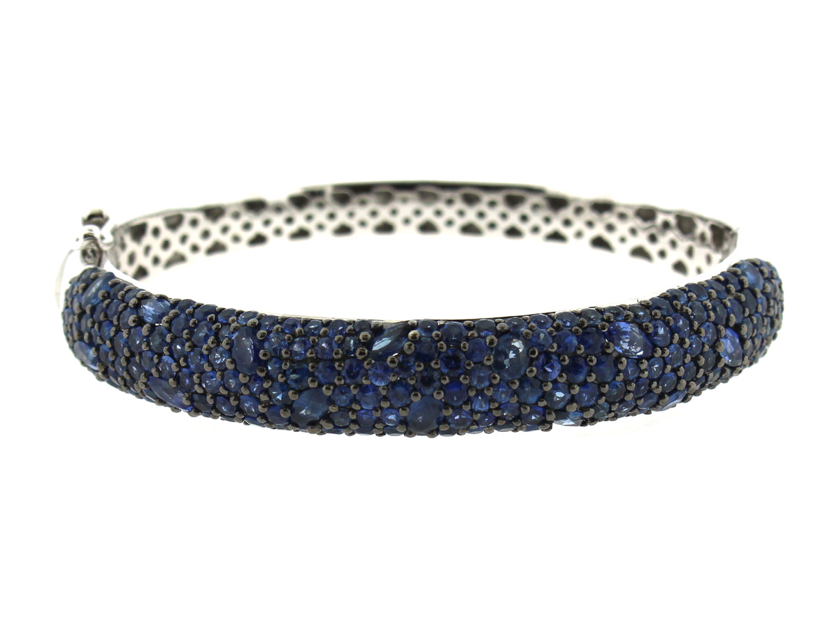 SAPPHIRE BANGLE, SILVER (H)