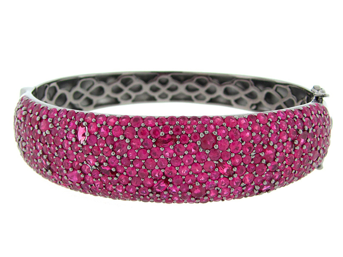 RUBY BANGLE, BLACK FINISH, SILVER (H)