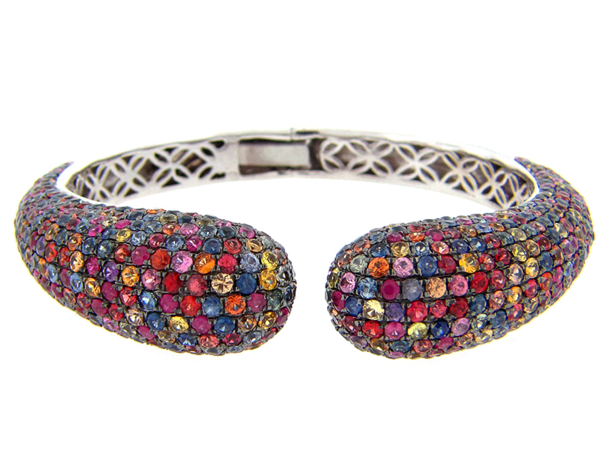 RAINBOW SAPPHIRE BANGLE, SILVER (E/U)