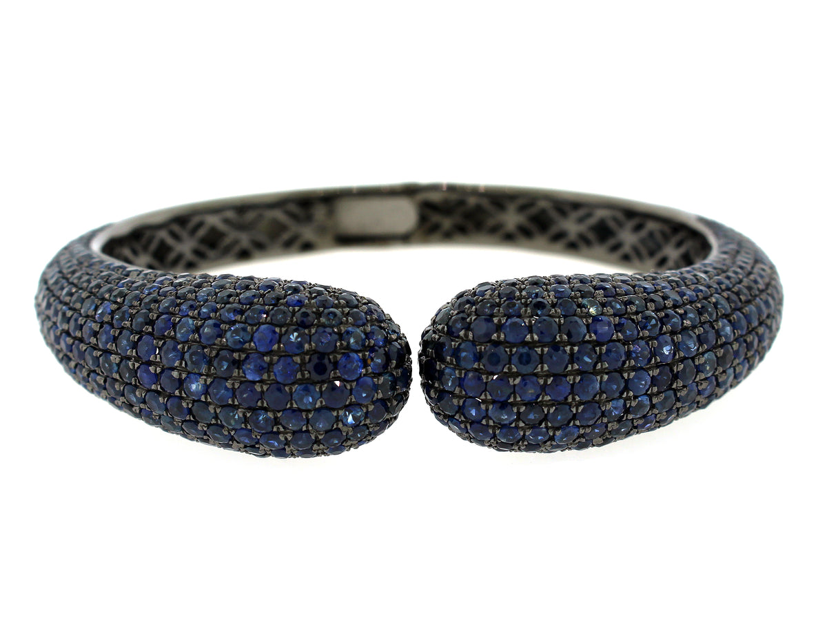 SAPPHIRE BANGLE, BLACK FINISH, SILVER (H)