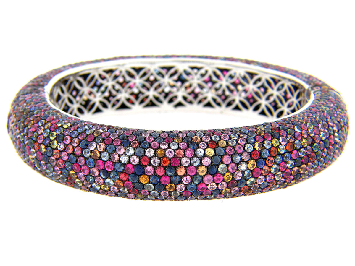 RAINBOW SAPPHIRE BANGLE, SILVER (E/U)