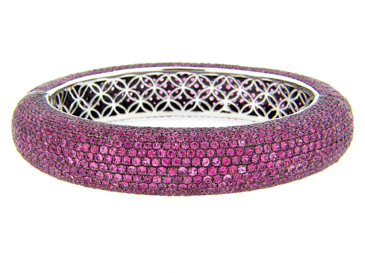 PINK SAPPHIRE BANGLE, SILVER (H)