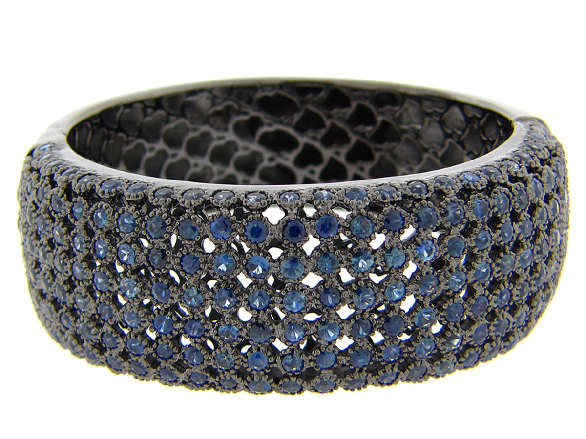 SAPPHIRE BANGLE, BLACK FINISH, SILVER (H)