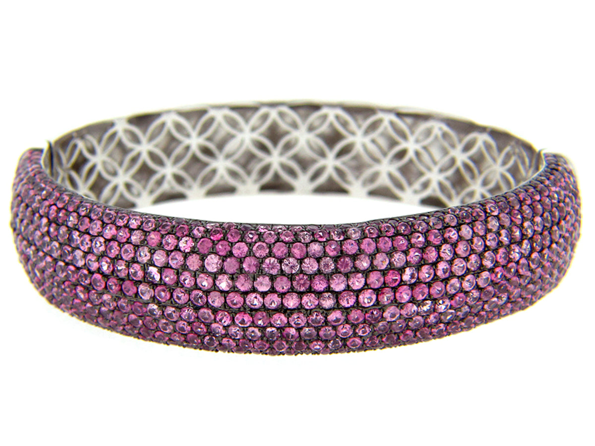 PINK SAPPHIRE BANGLE, SILVER (H)