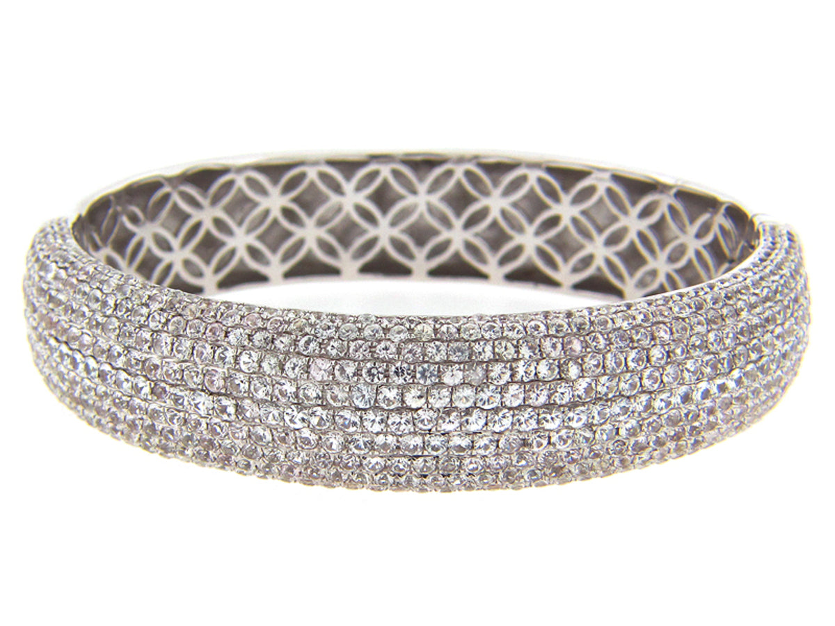 WHITE SAPPHIRE BANGLE, SILVER (H)