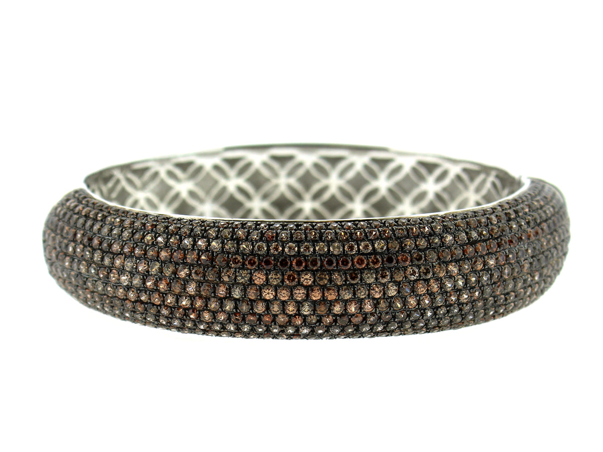 BROWN ZIRCON BANGLE, SILVER (N)