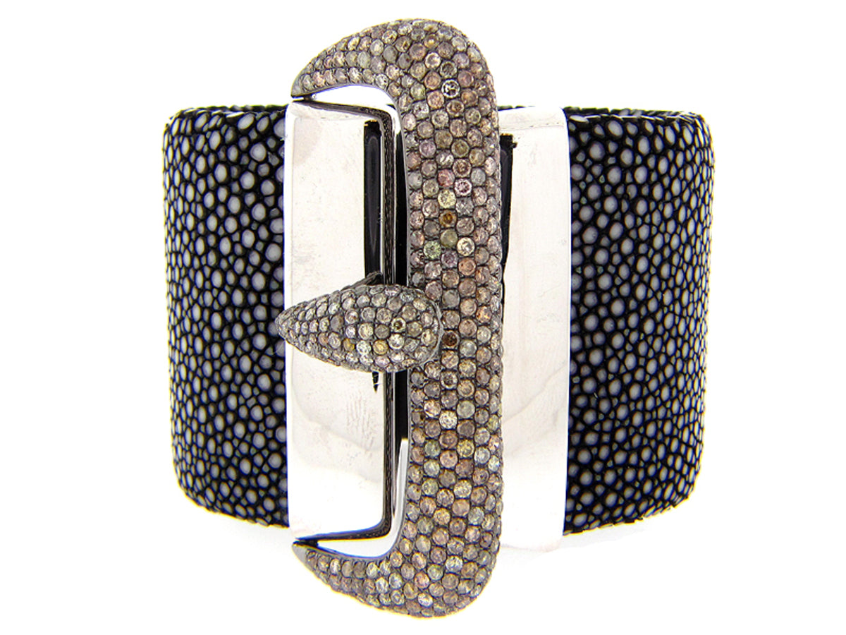Brown Diamond Black Stingray Bangle