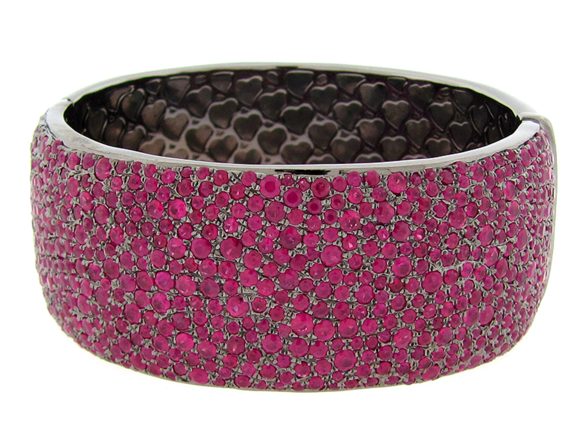 RUBY BANGLE, BLACK FINISH, SILVER (H)