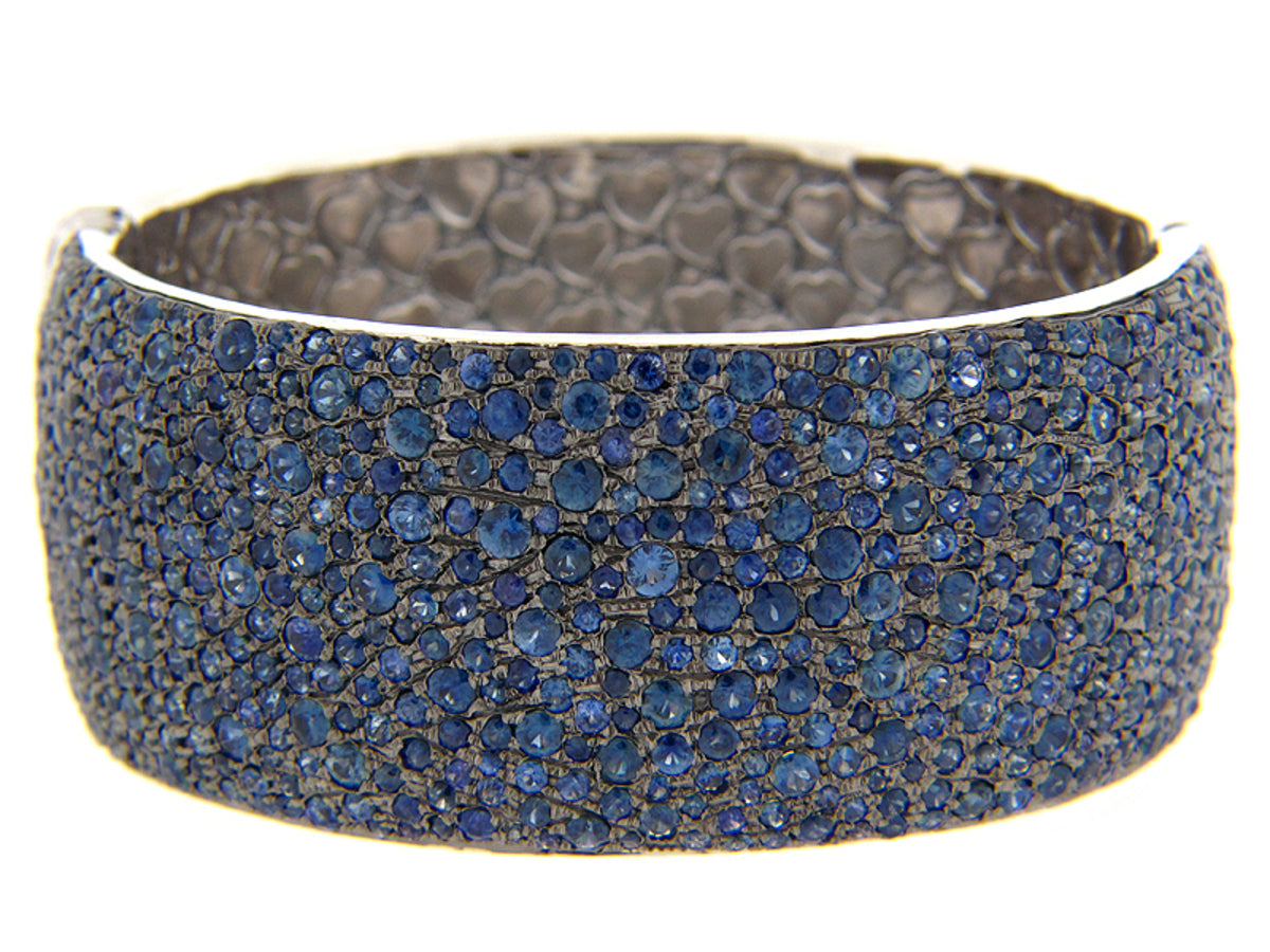 SAPPHIRE BANGLE, SILVER (E)