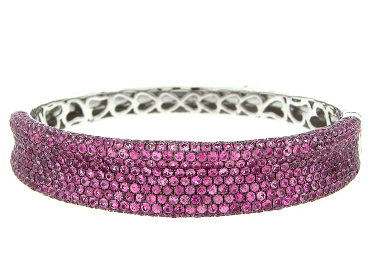PINK SAPPHIRE BANGLE, SILVER (E)
