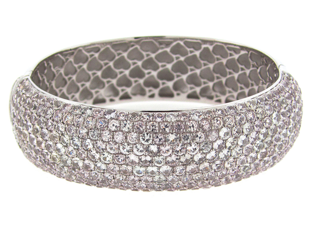 WHITE SAPPHIRE BANGLE, SILVER (H)