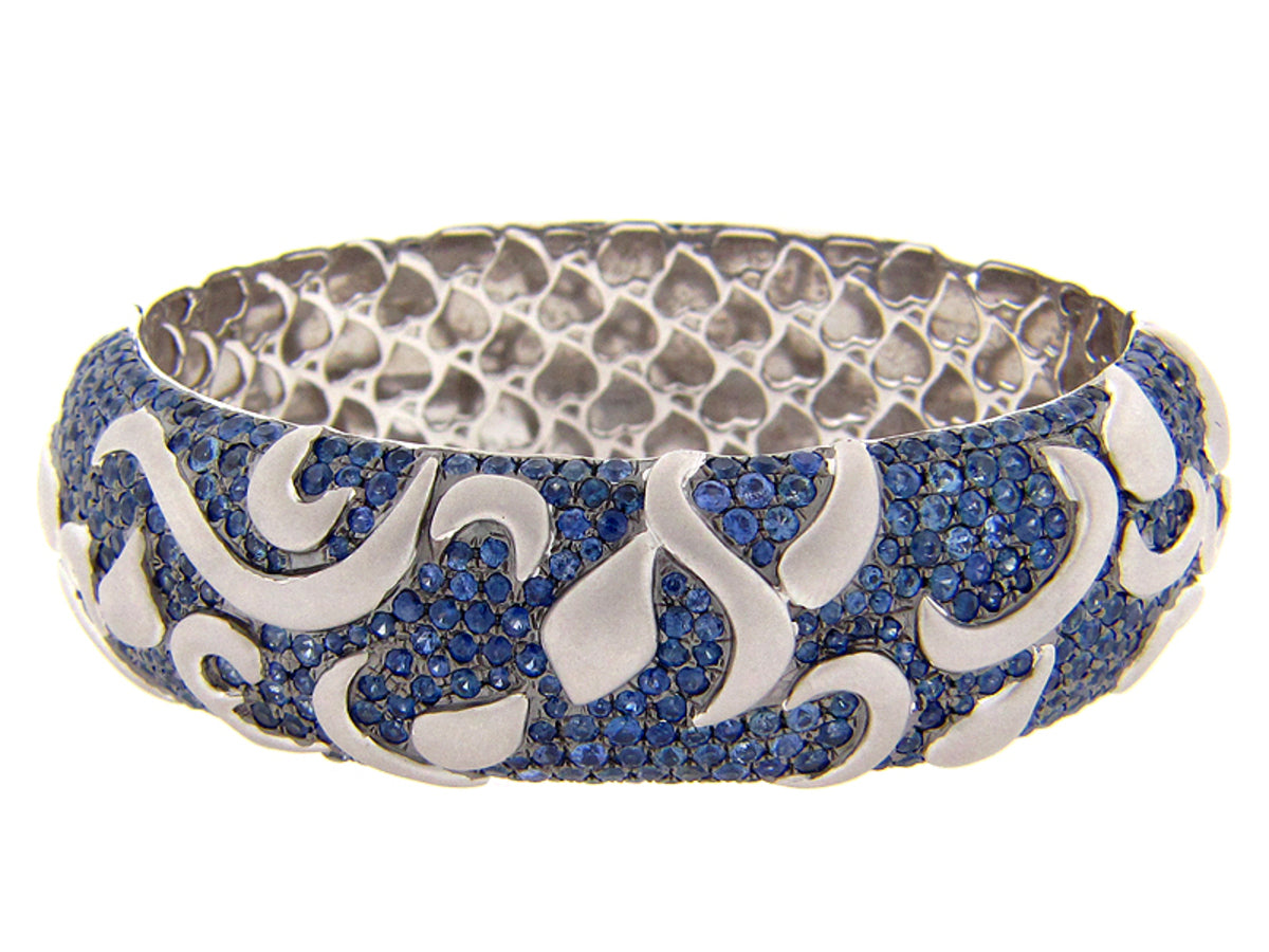 SAPPHIRE BANGLE, SILVER (E)