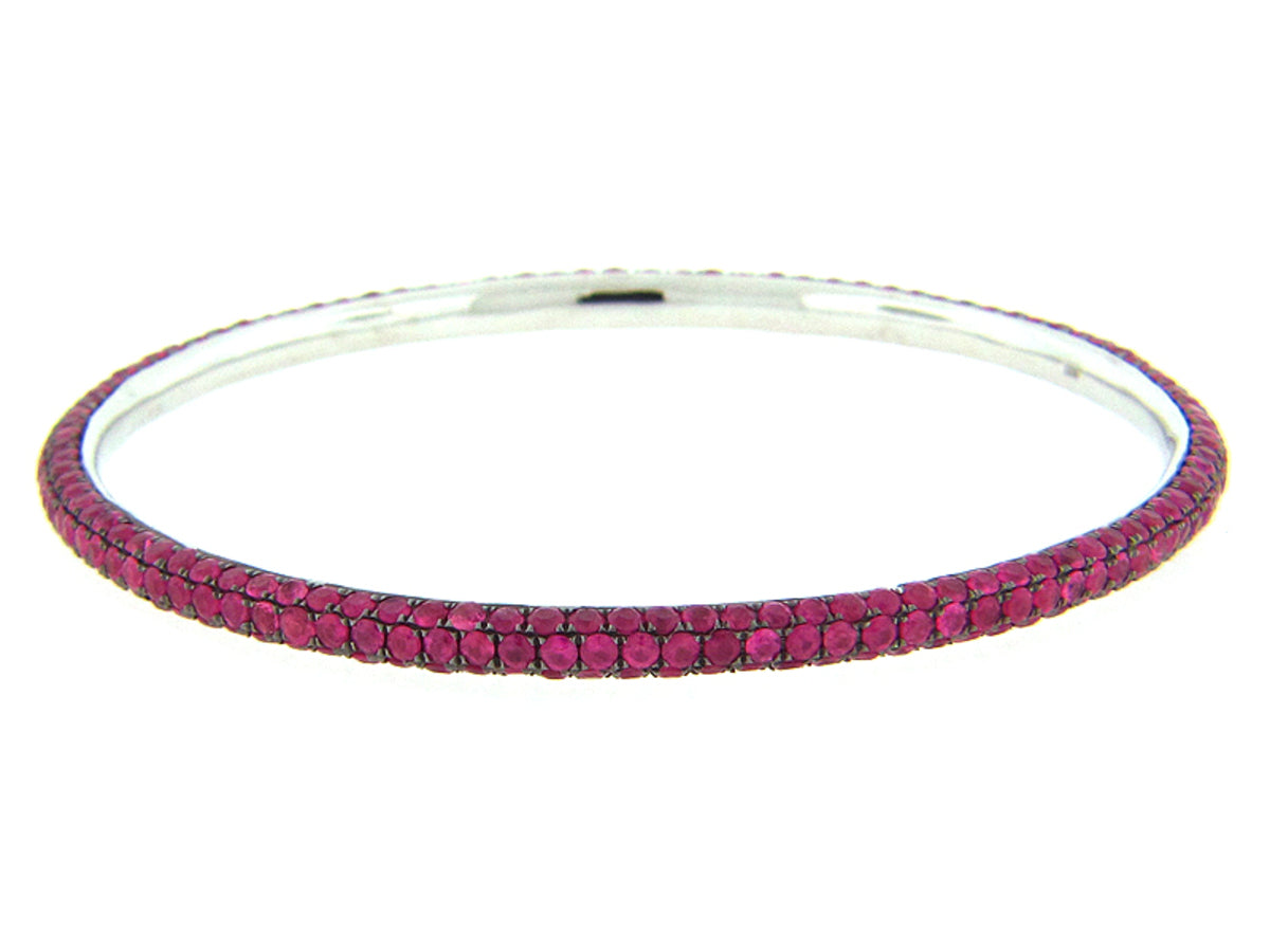 PINK SAPPHIRE BANGLE, SILVER (E)