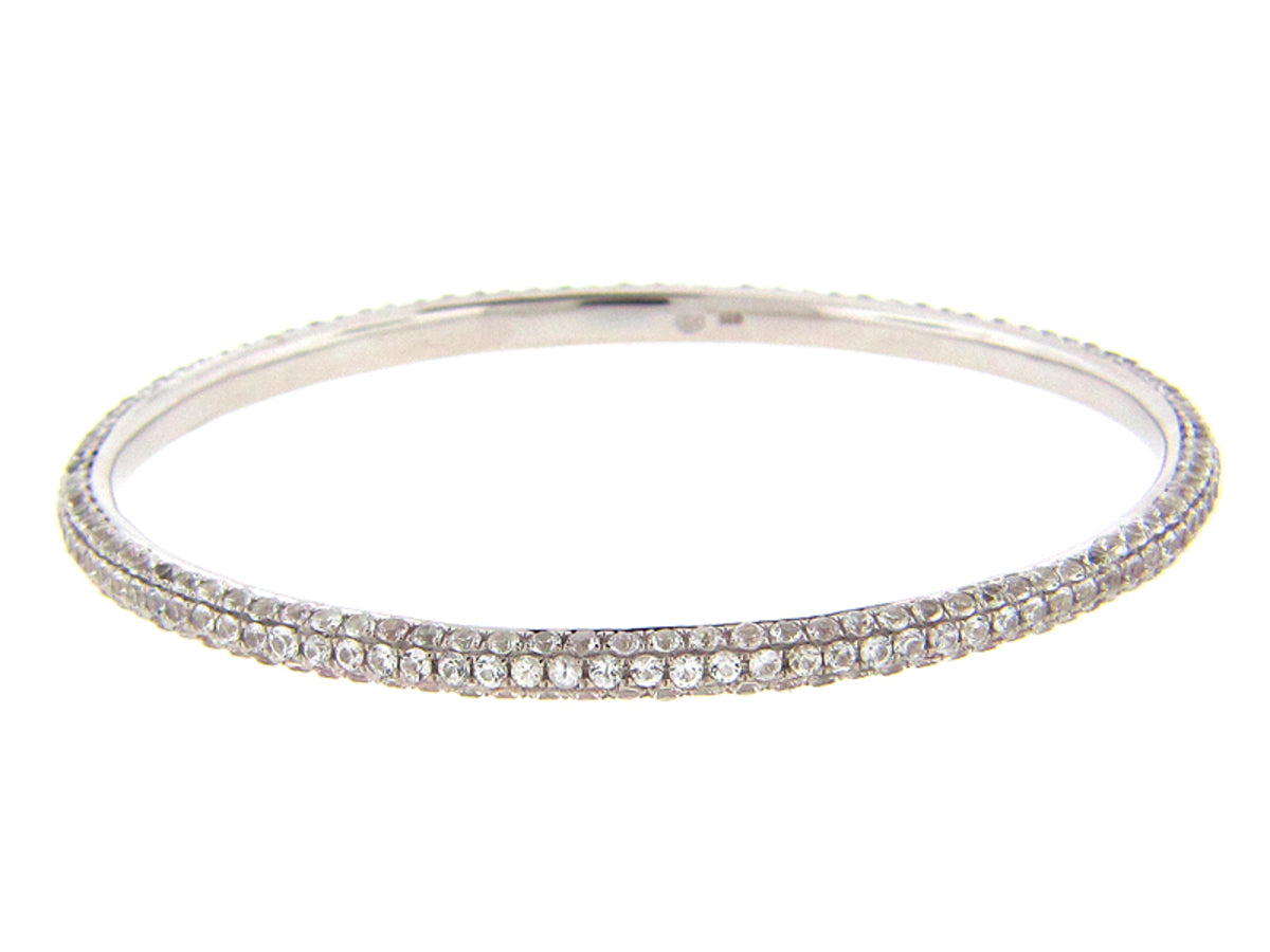WHITE SAPPHIRE BANGLE, SILVER (H)