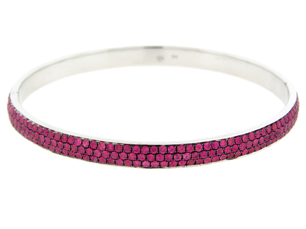 PINK SAPPHIRE BANGLE, SILVER (H)