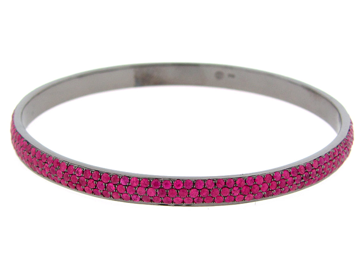 RUBY BANGLE, BLACK FINISH, SILVER (H)