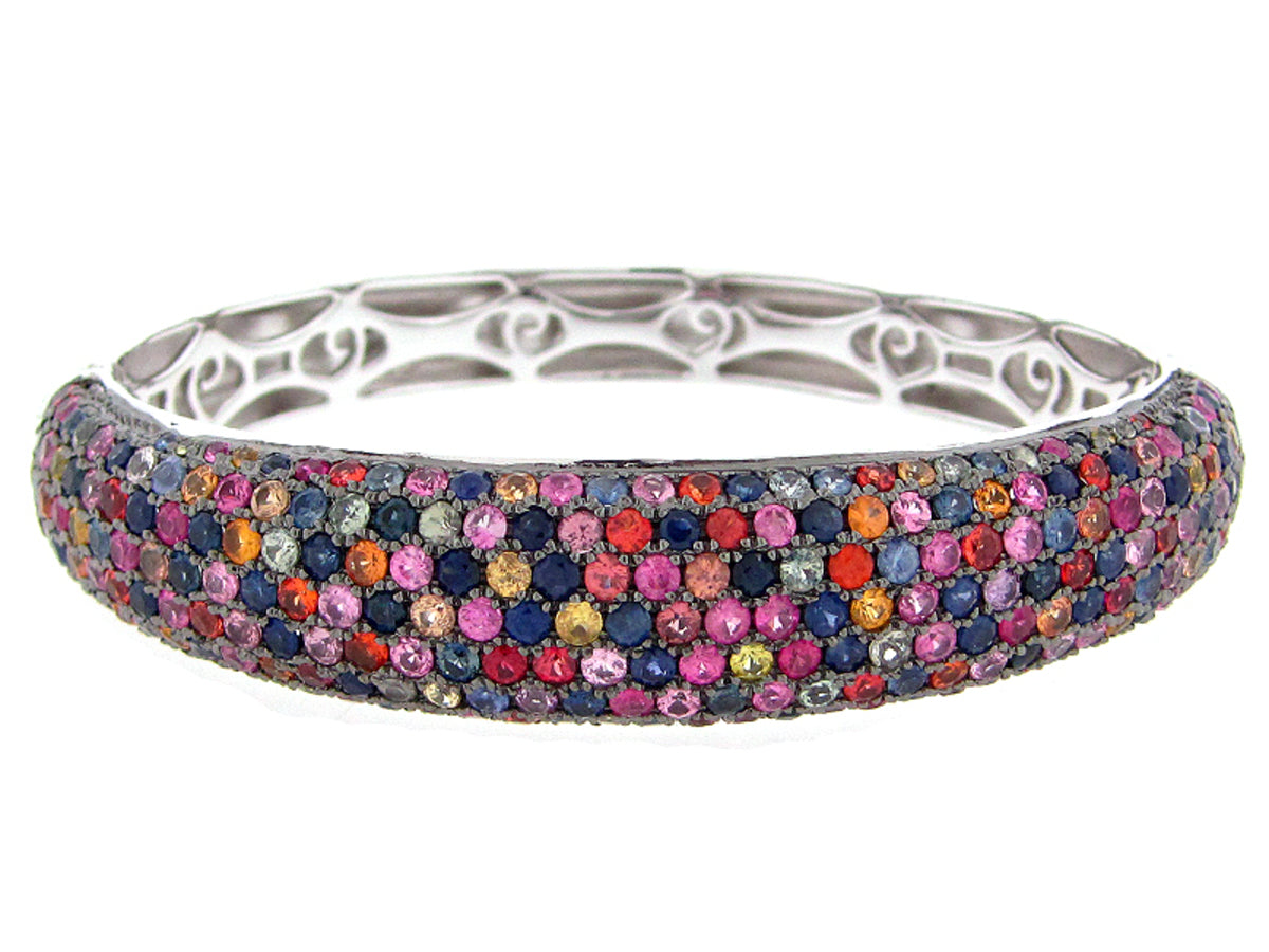 RAINBOW SAPPHIRE BANGLE, SILVER (E/U)