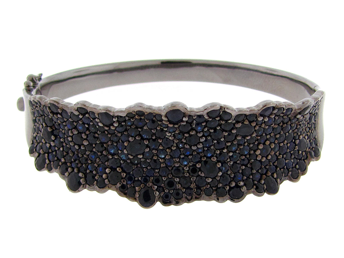 SAPPHIRE BANGLE, BLACK FINISH, SILVER (H)