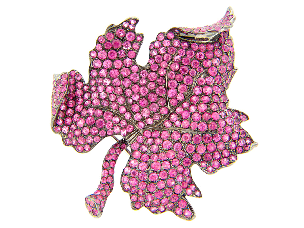 PINK SAPPHIRE BROACH, SILVER (E)