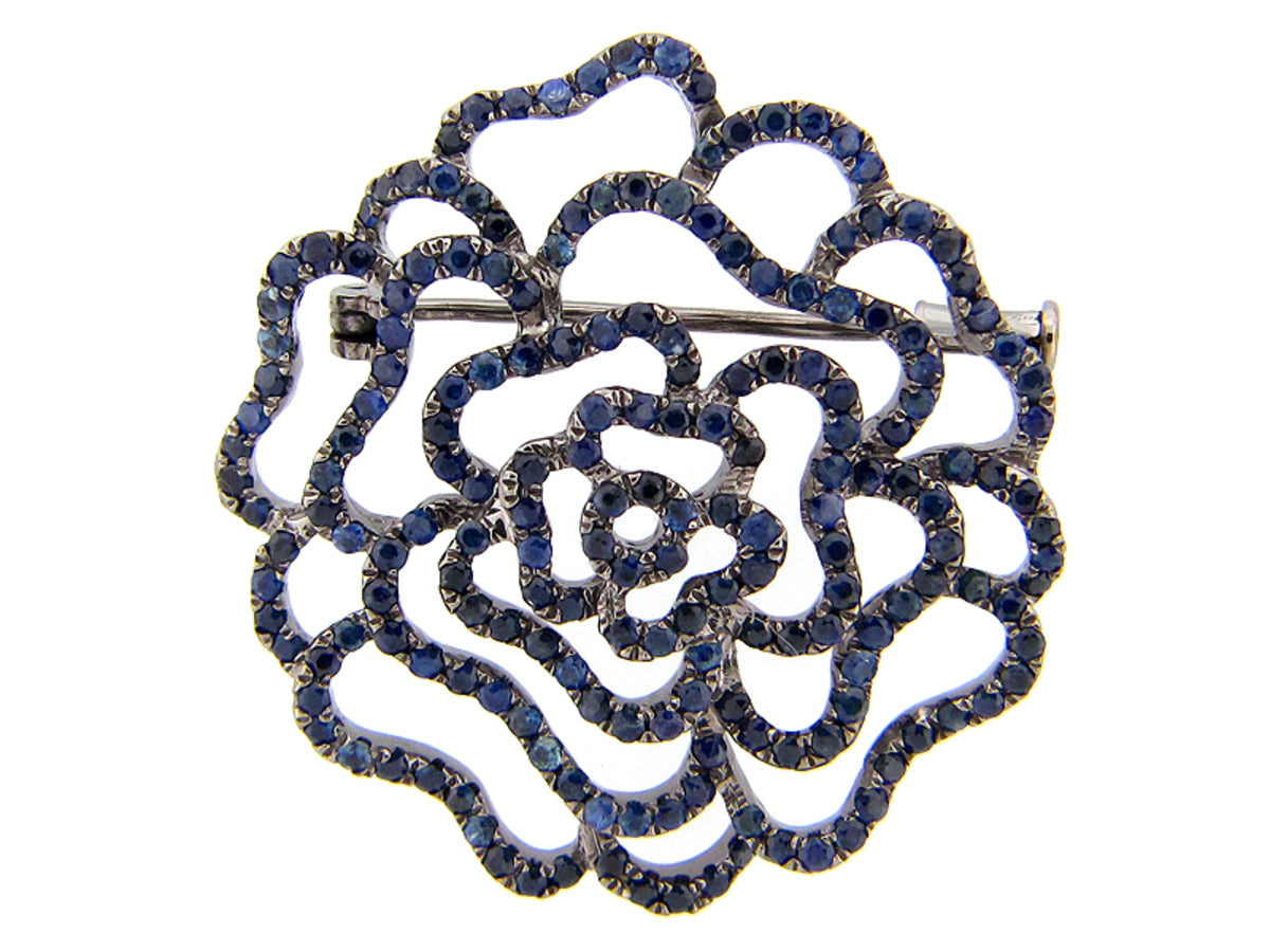 SAPPHIRE BROACH, SILVER (E)