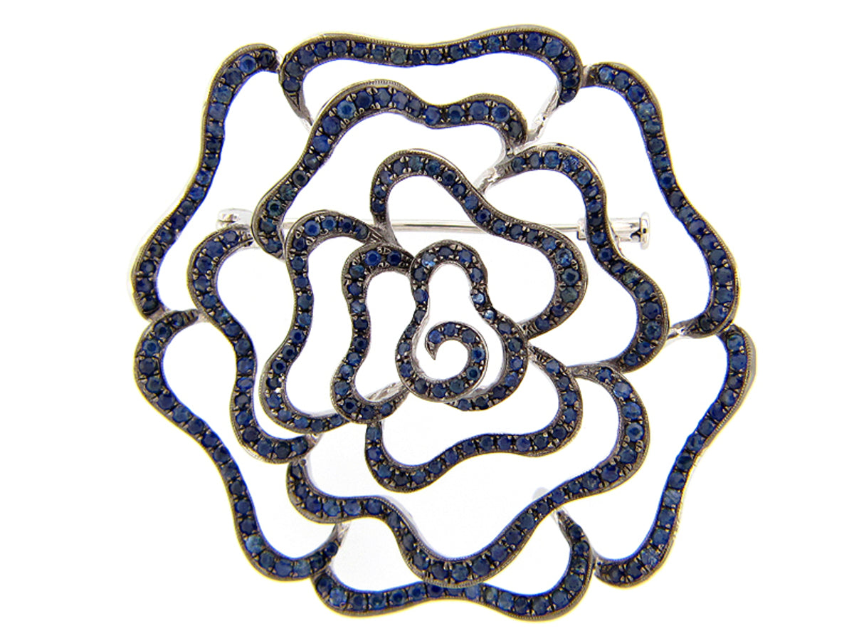SAPPHIRE BROACH, SILVER (E)
