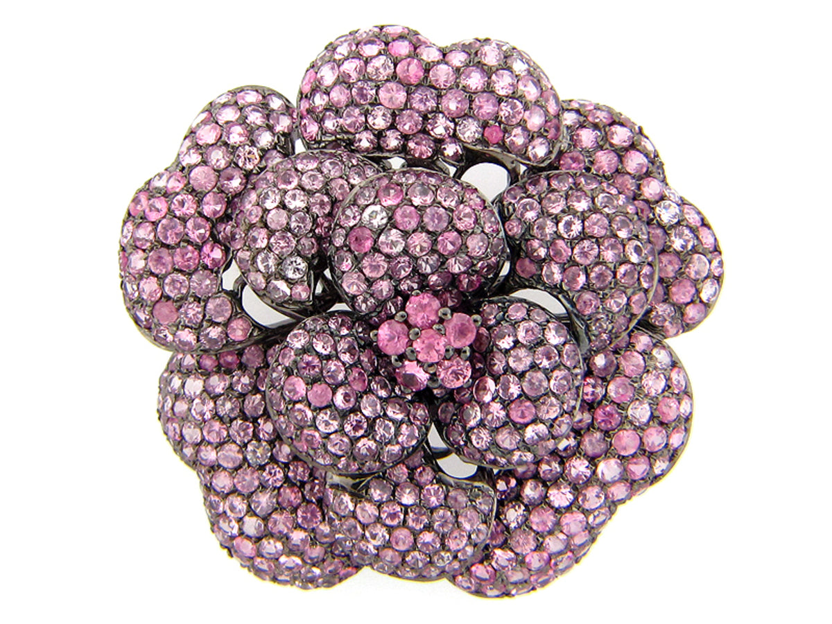PINK SAPPHIRE BROACH, SILVER (E)