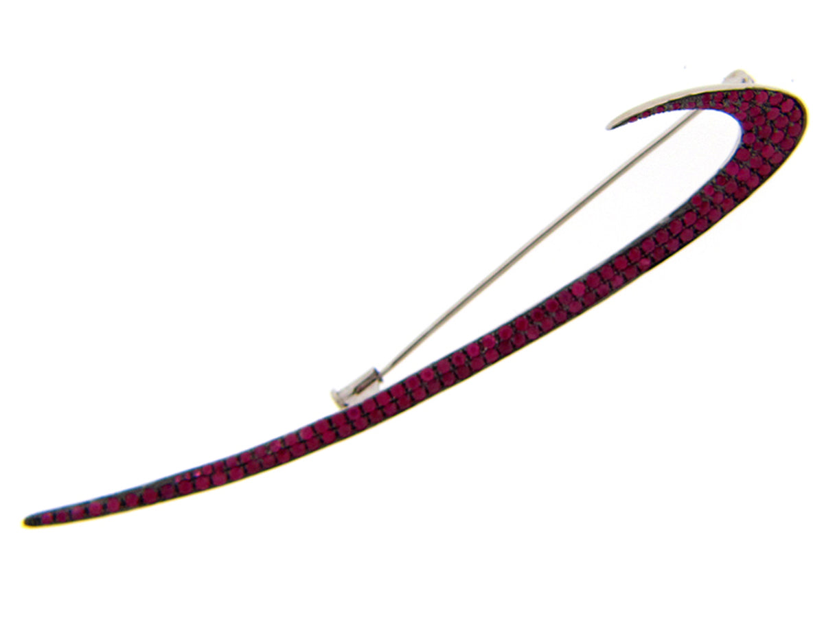 RUBY BROACH, SILVER (H)