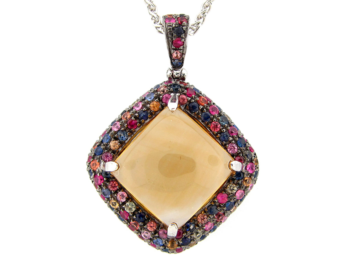 CITRINE AND F/C SAPPHIRE PENDANT