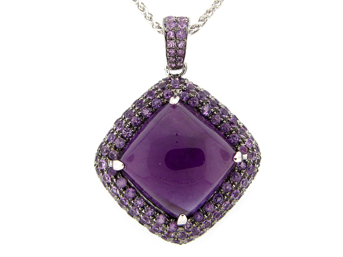 AMETHYST PENDANT, SILVER (H)