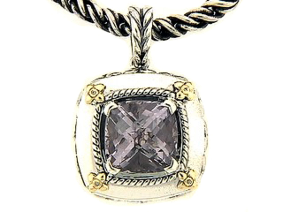 PINK AMETHYST & DIAMOND PENDANT