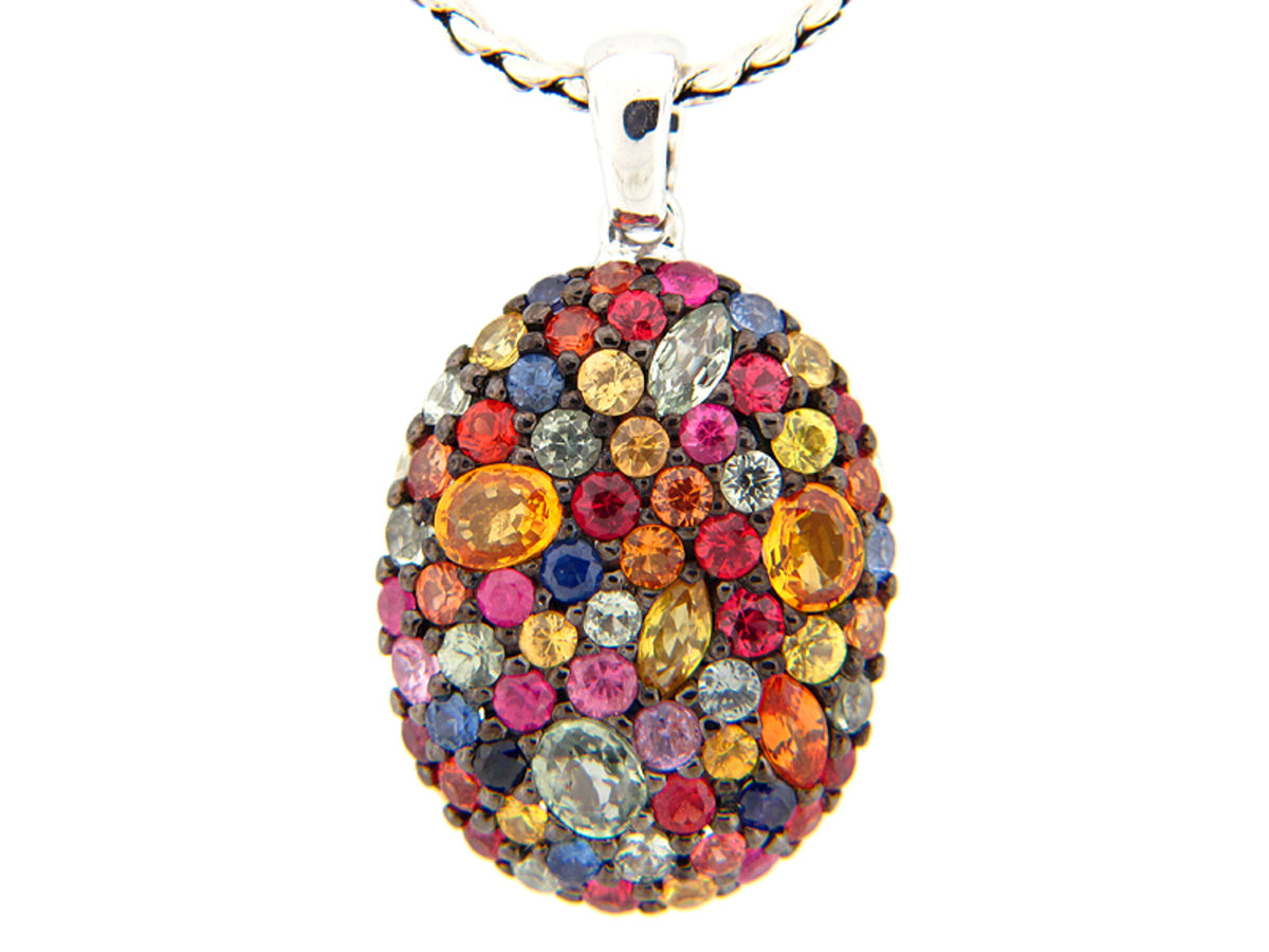 RAINBOW SAPPHIRE PENDANT, SILVER (E/U)