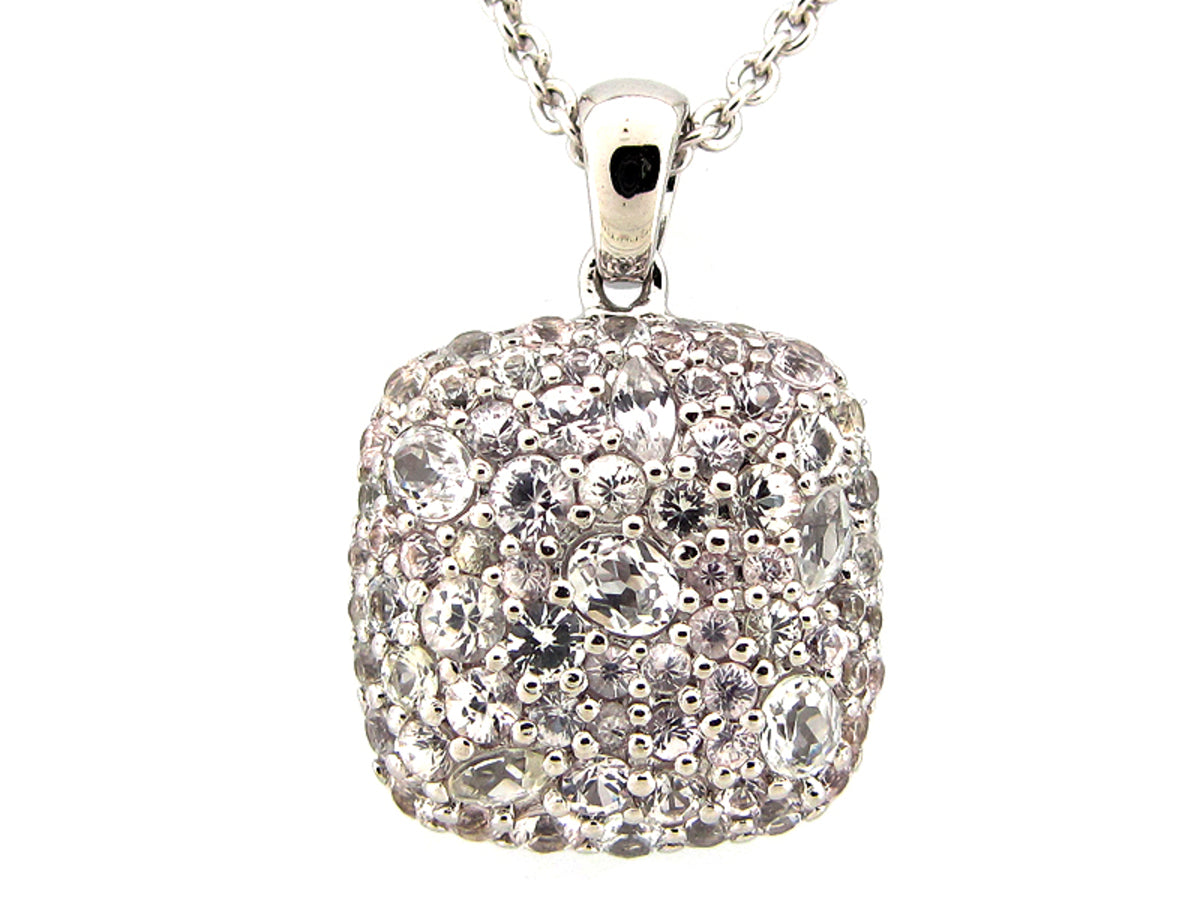 WHITE SAPPHIRE PENDANT, SILVER (H)
