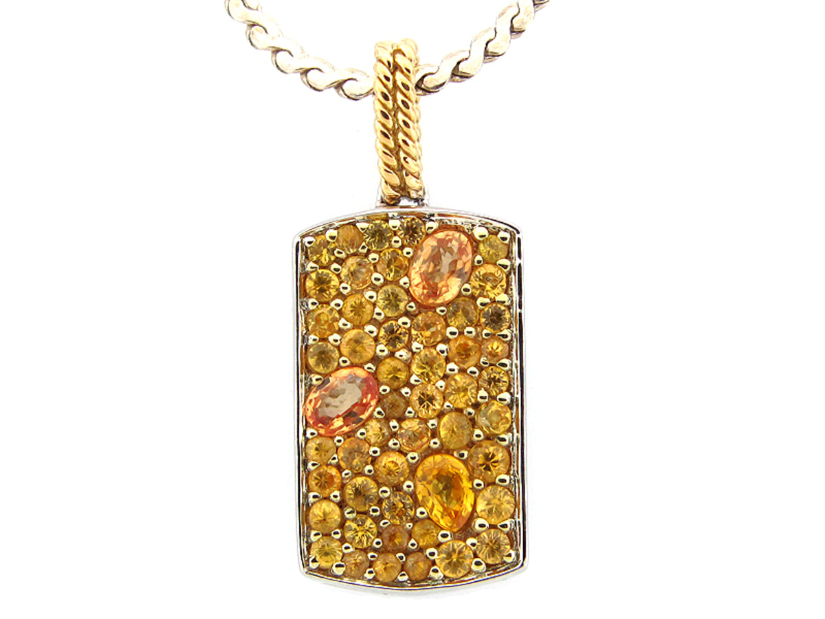YELLOW SAPPHIRE PENDANT, SILVER/18KY (H)