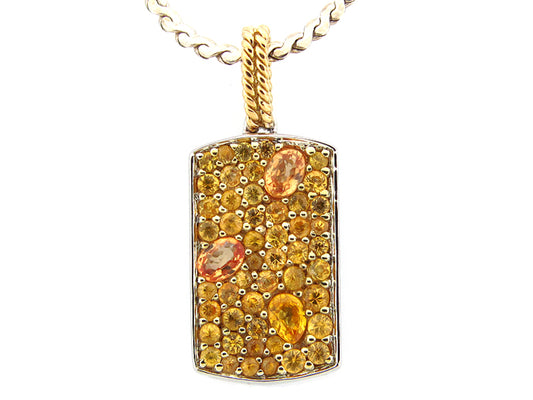 YELLOW SAPPHIRE PENDANT, SILVER/18KY (H)