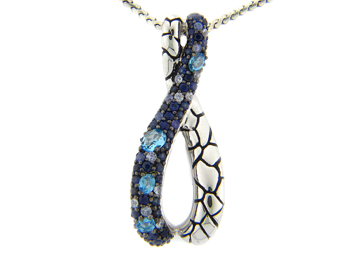 SAPPHIRE/BLUE TOPAZ PENDANT