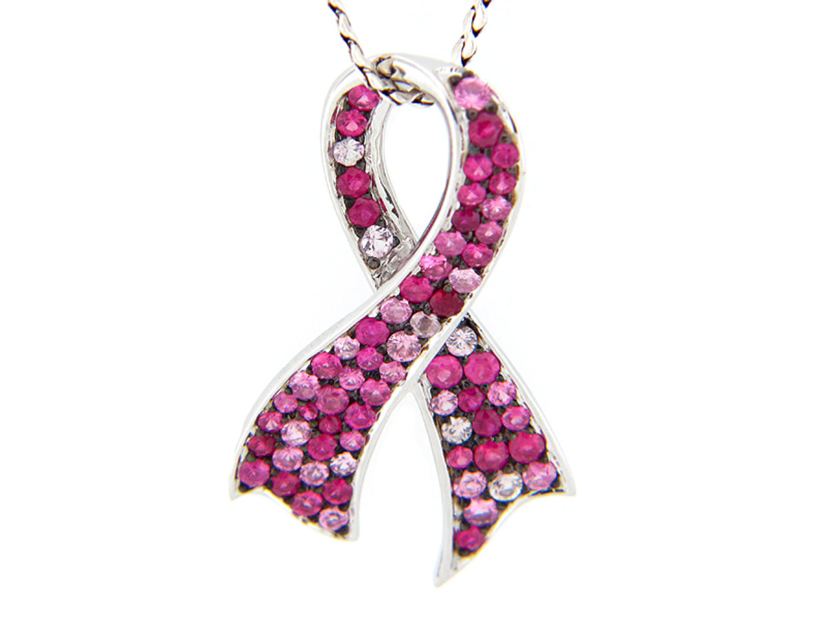 PINK SAPPHIRE PENDANT, SILVER (E)